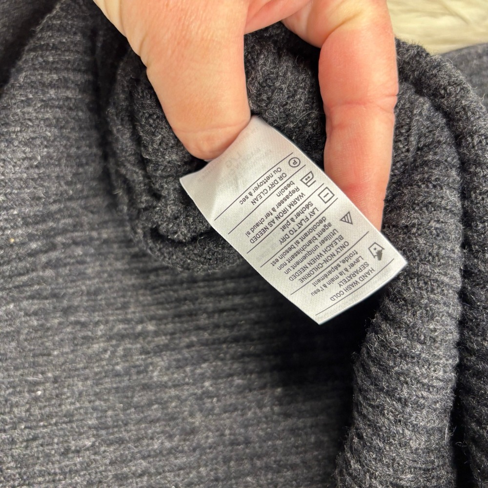 Vince‎ Women's L Charcoal Gray Ribbed Knit Midi Skirt Cozycore Preppy Cool Girl - Picture 6 of 7